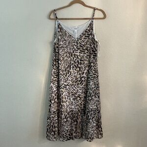 White House Black Market Black and White Midi Dress